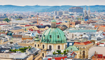 Aerial view of city center of Vienna